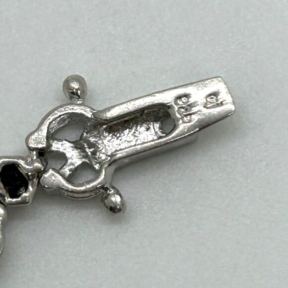 Sterling Silver Tennis Bracelet Blue Gemstones 6.5 " Vintage 1980 11.11grams - Picture 11 of 16